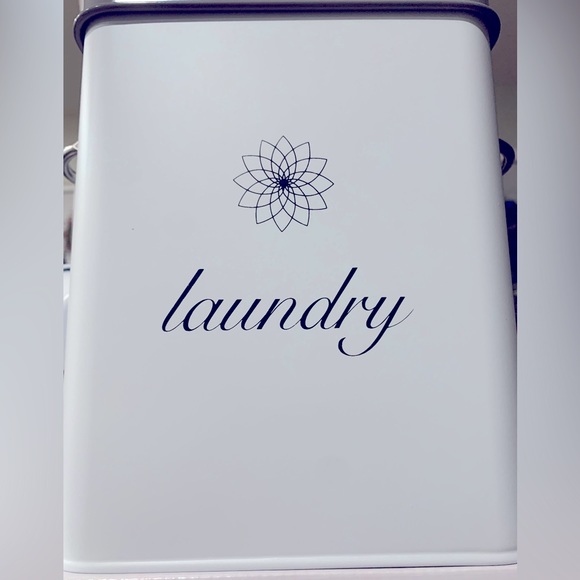 New-White Farmhouse Laundry Canister with Scoop - Picture 5 of 16